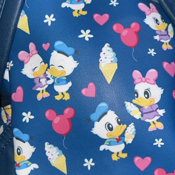 Loungefly Blue and Pink Daisy and Donald Duck Backpack - Picture 9 of 10